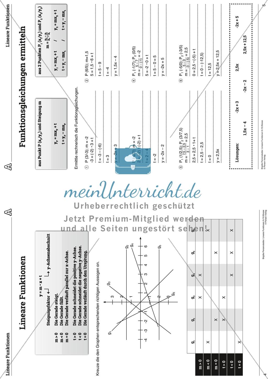 Die linearen Funktionen Preview 10