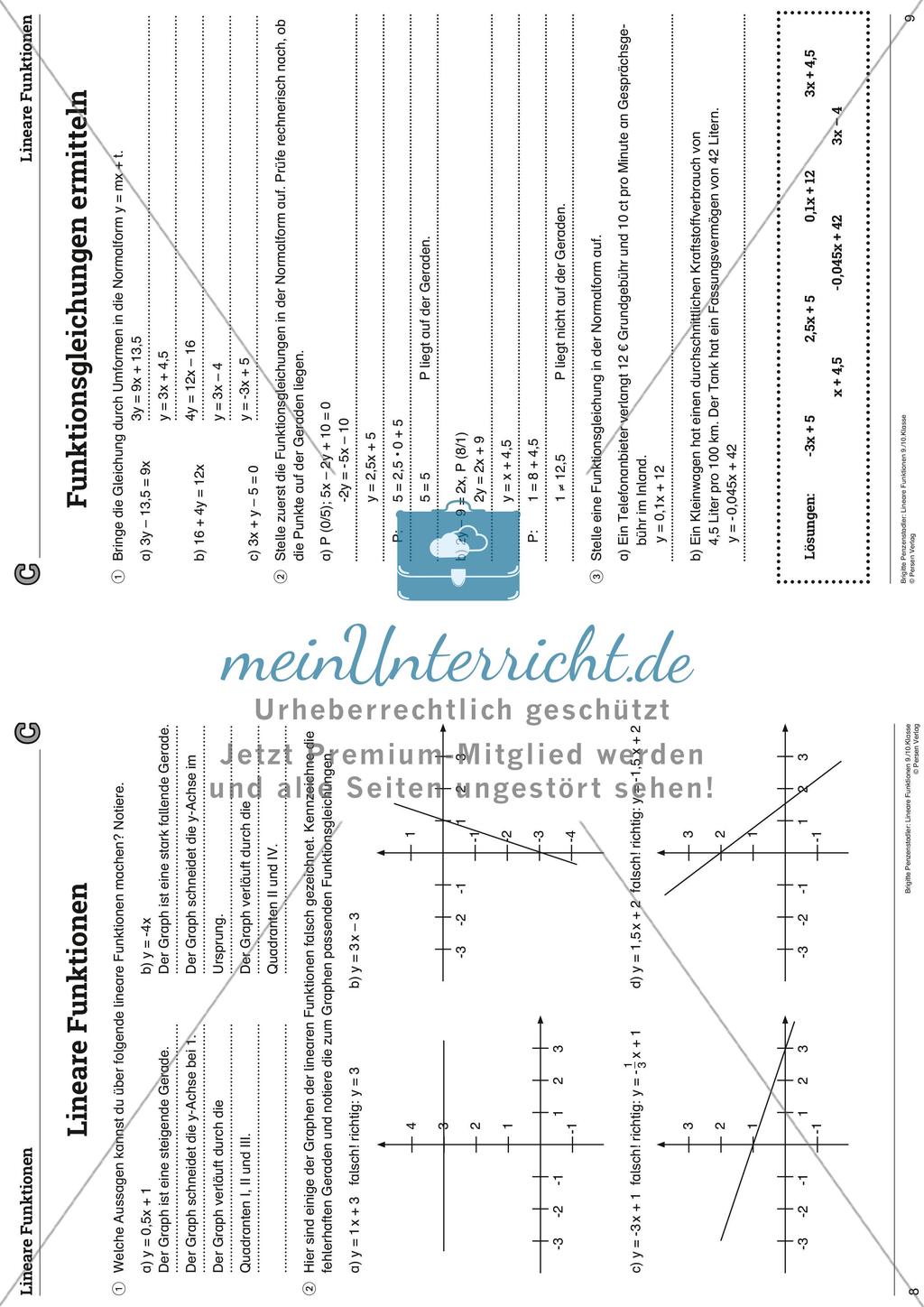 Die linearen Funktionen Preview 12