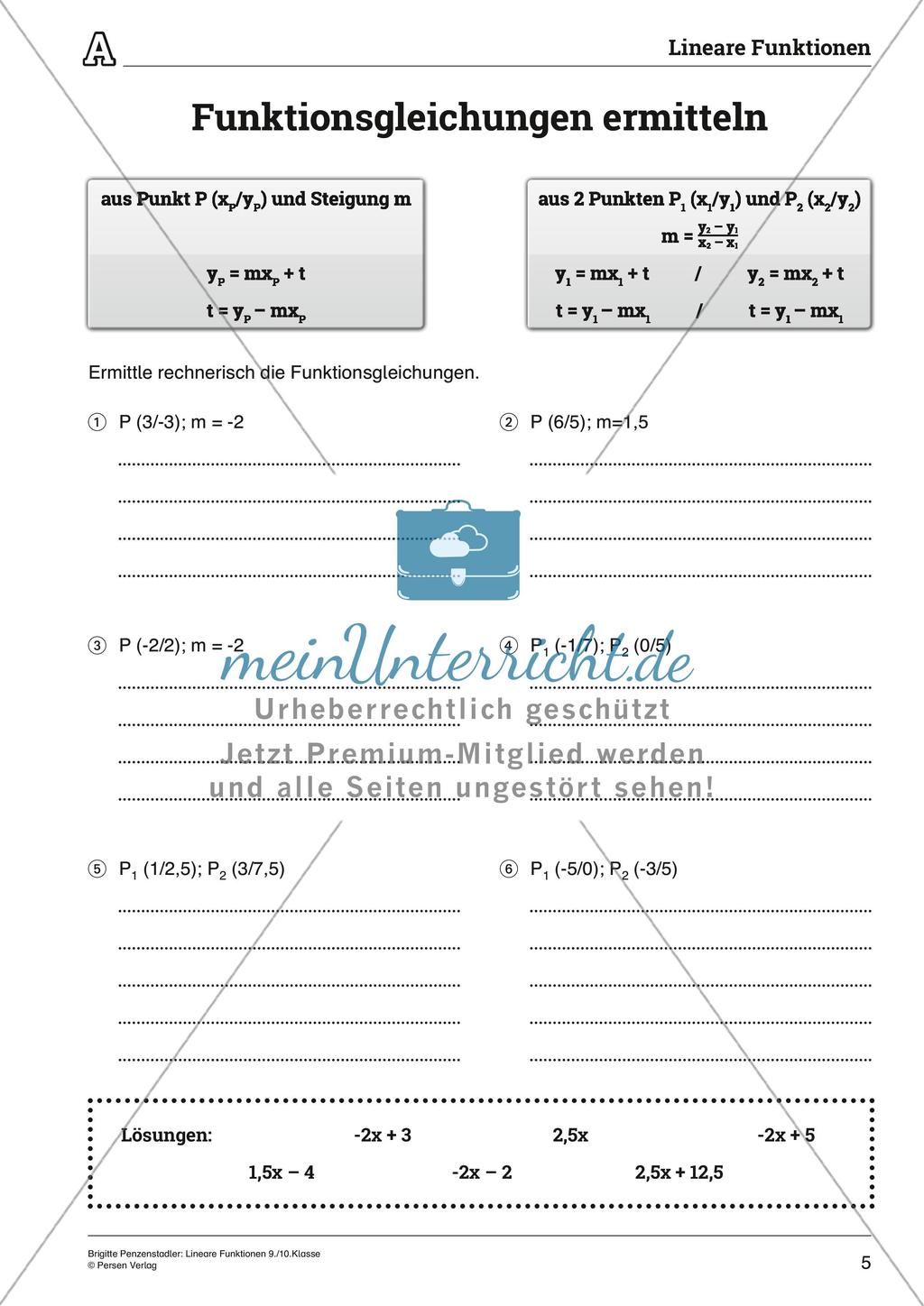 Die linearen Funktionen Preview 5