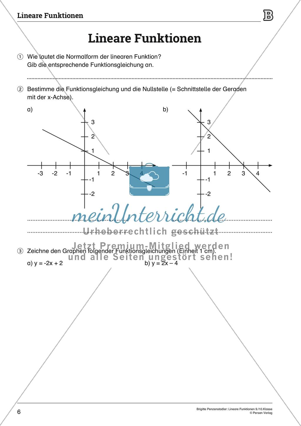 Die linearen Funktionen Preview 6