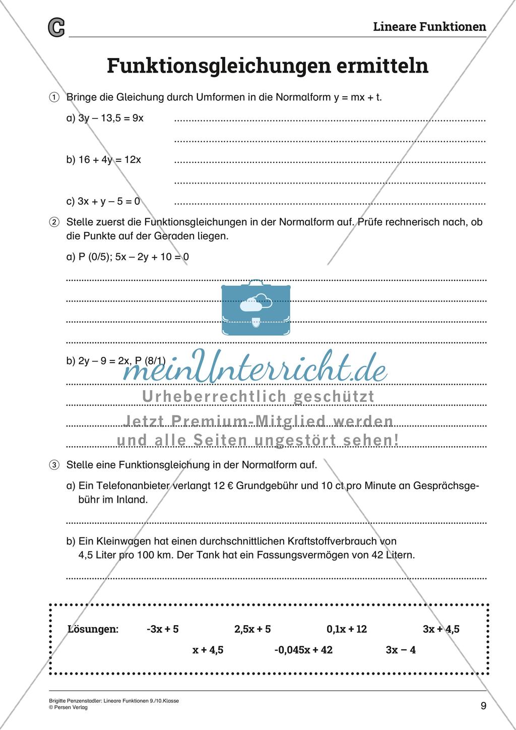Die linearen Funktionen Preview 9