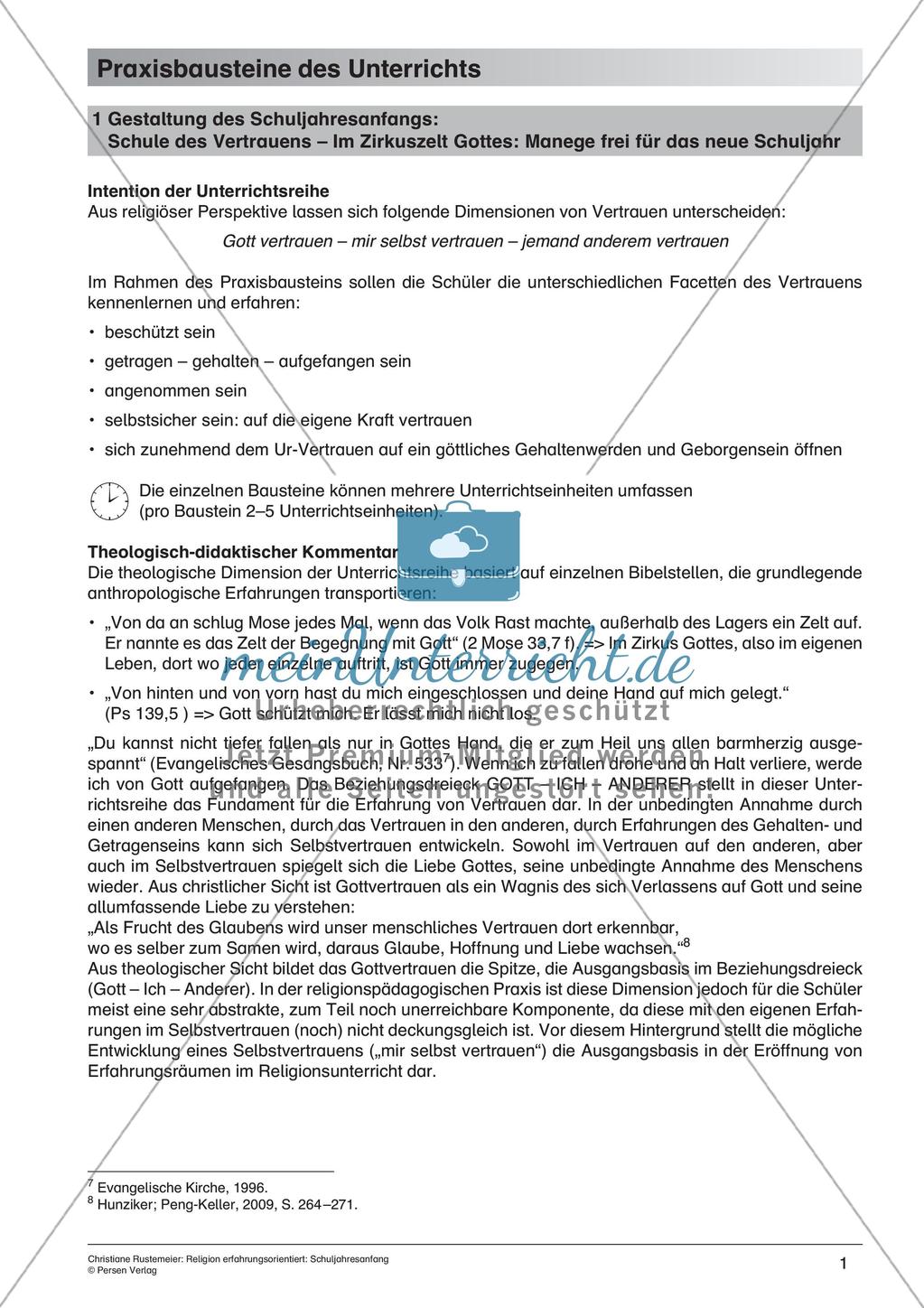 Religion erfahrungsorientiert: Schuljahresanfang Preview 3