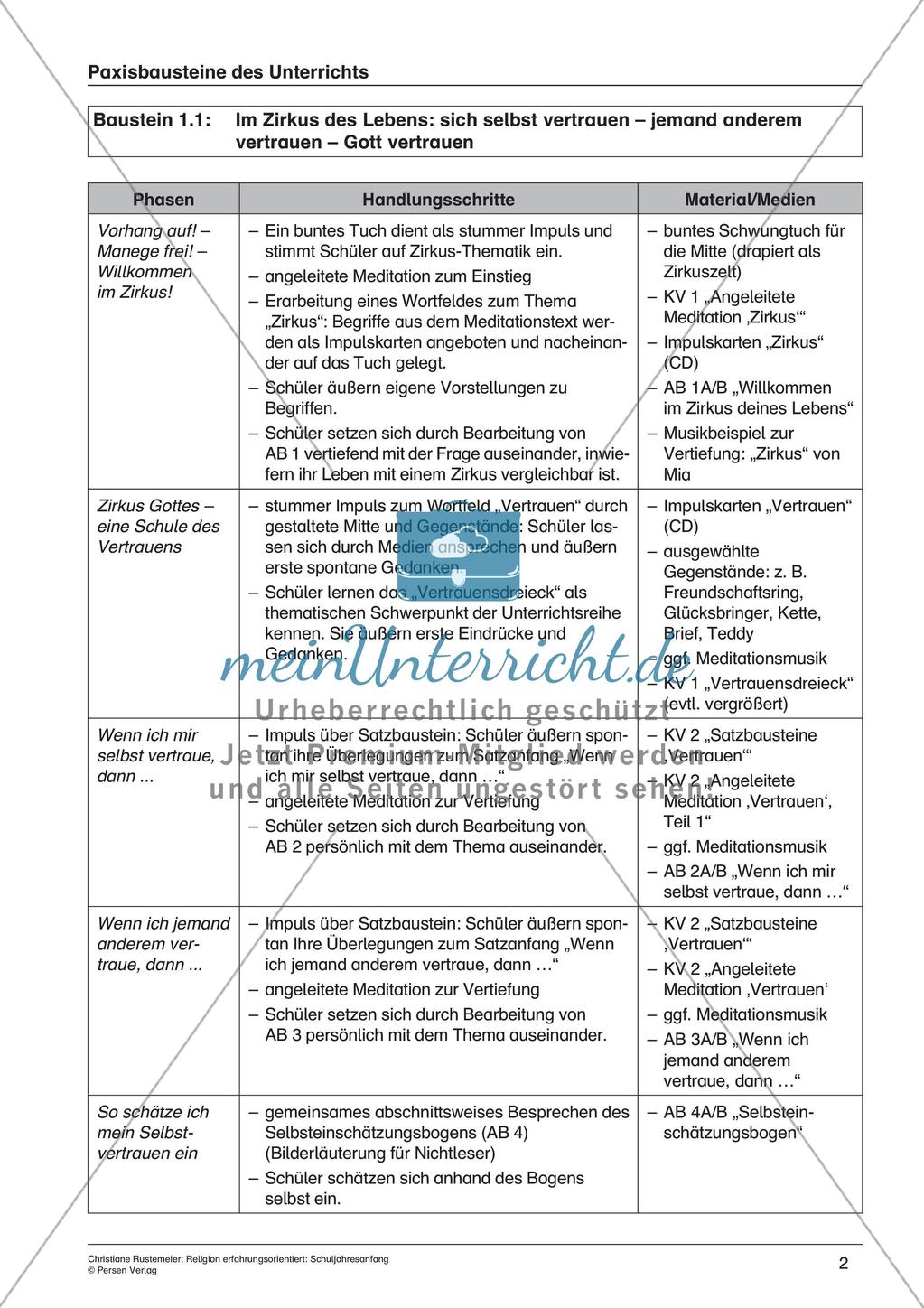 Religion erfahrungsorientiert: Schuljahresanfang Preview 4
