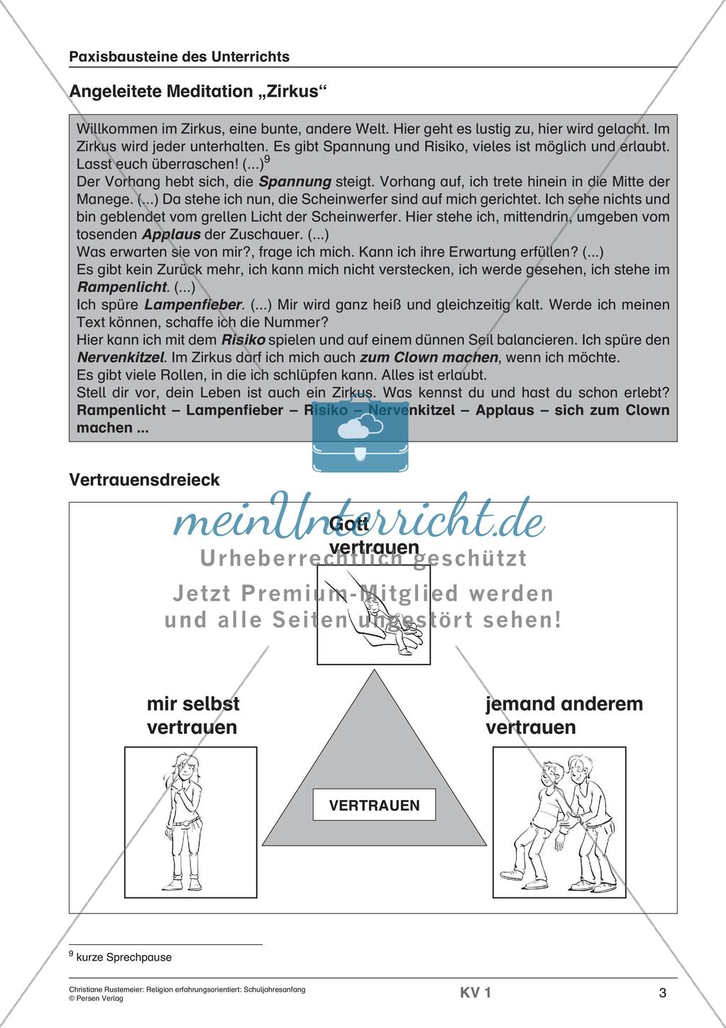 Religion erfahrungsorientiert: Schuljahresanfang Preview 5