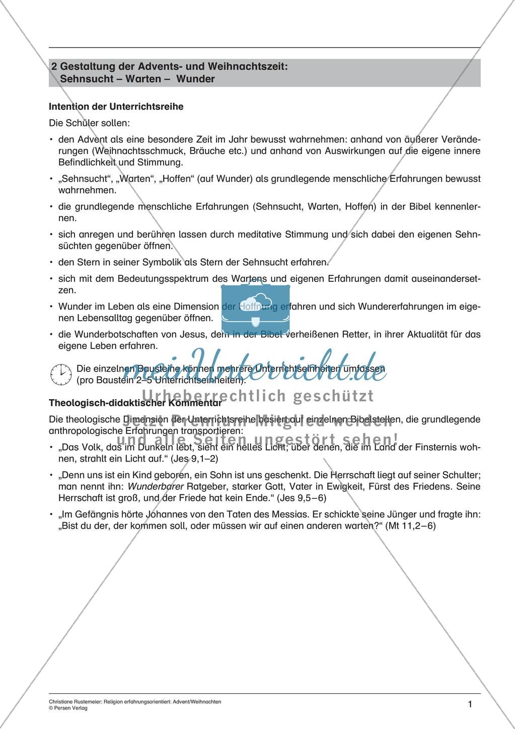 Religion erfahrungsorientiert: Advent/Weihnachten Preview 3