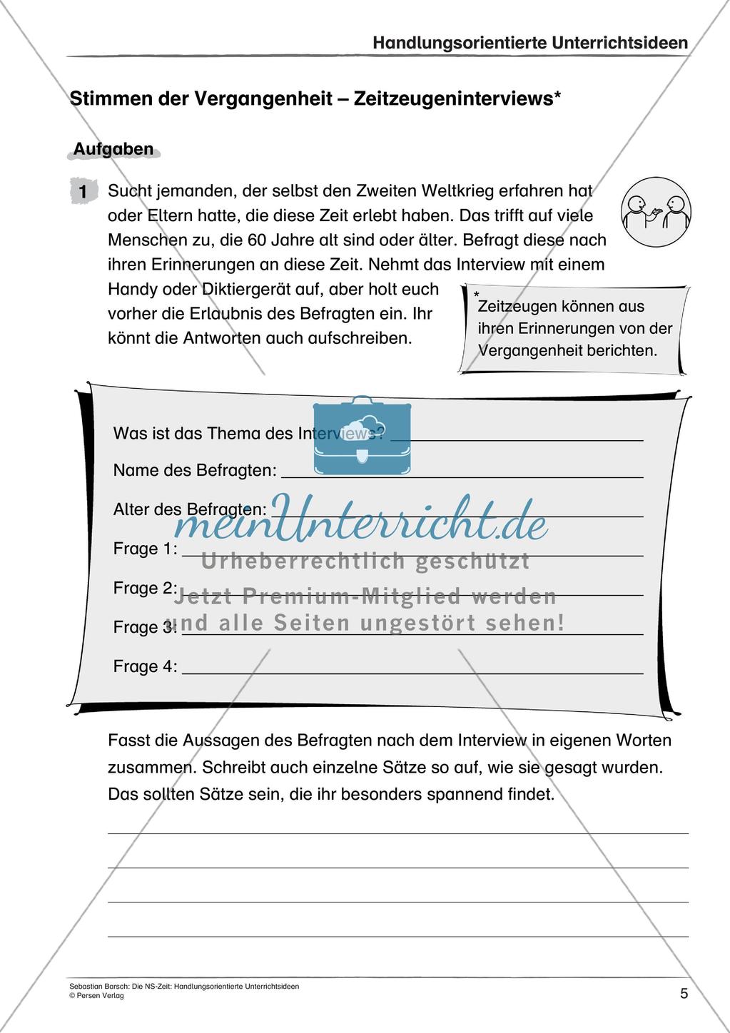 Die NS-Zeit: Quellenarbeit und Zeitzeugeninterviews Preview 7