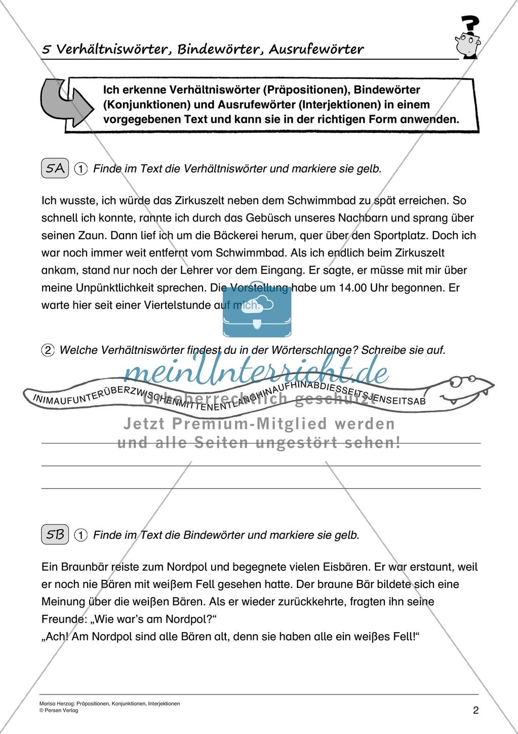 Präpositionen, Konjunktionen, Interjektionen Preview 4
