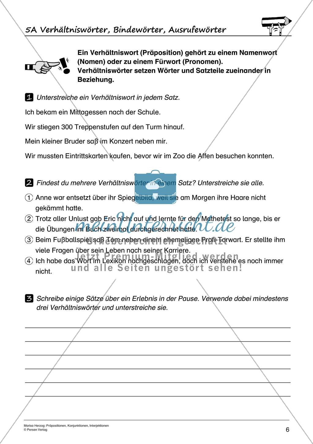 Präpositionen, Konjunktionen, Interjektionen Preview 8