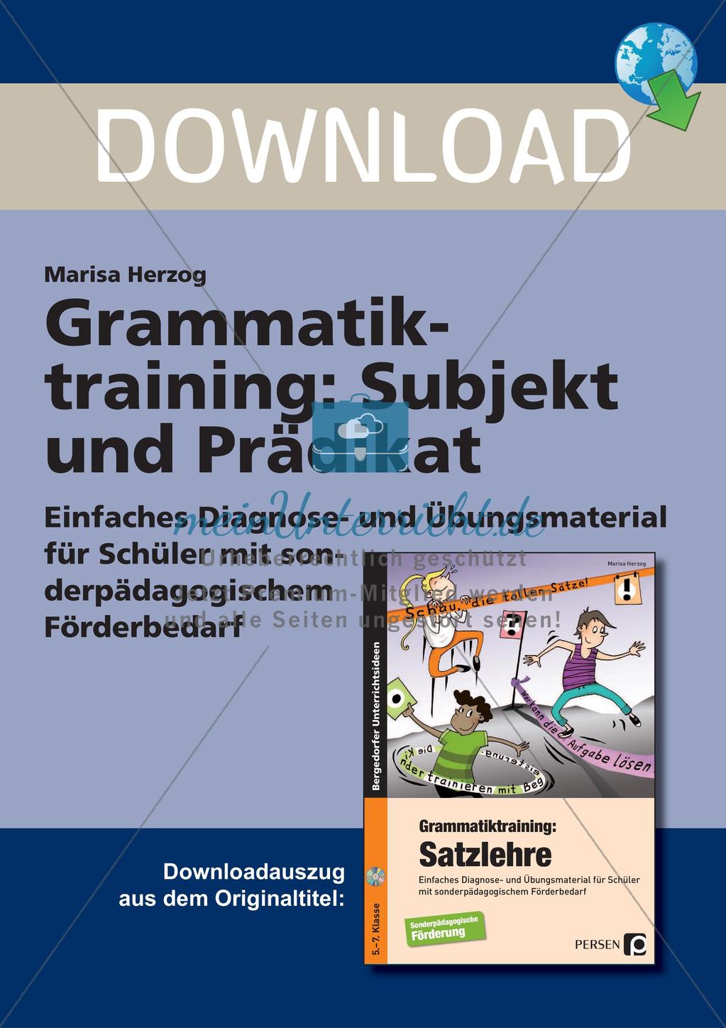 Grammatiktraining: Subjekt und Prädikat Preview 1