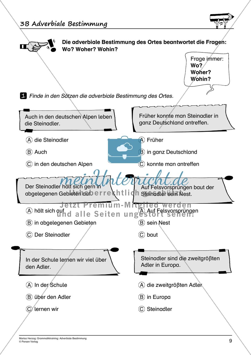 Grammatiktraining: Adverbiale Bestimmung Preview 11