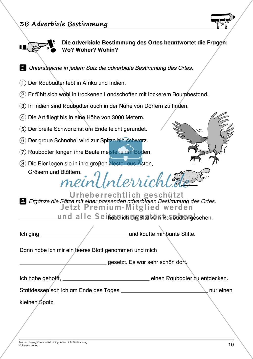 Grammatiktraining: Adverbiale Bestimmung Preview 12