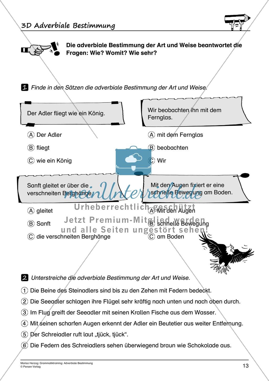 Grammatiktraining: Adverbiale Bestimmung Preview 15
