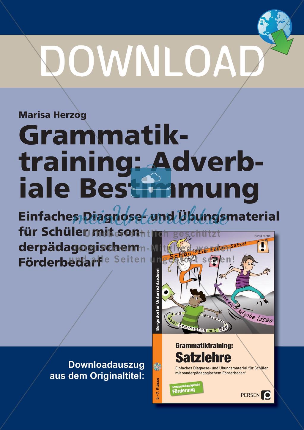 Grammatiktraining: Adverbiale Bestimmung Preview 1