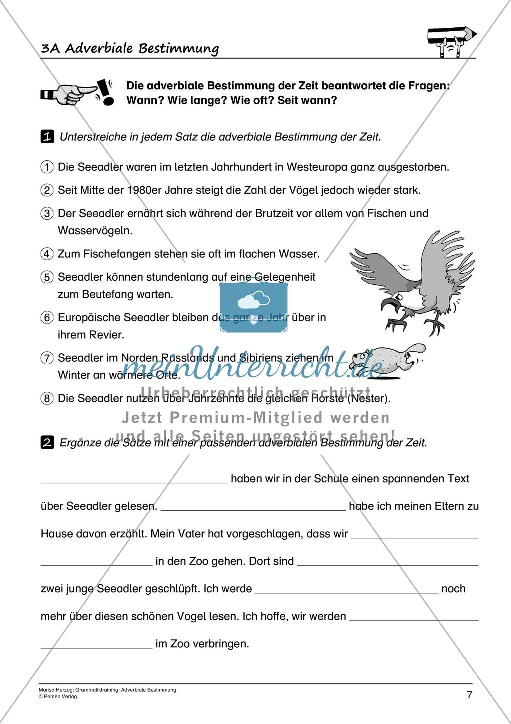 Grammatiktraining: Adverbiale Bestimmung Preview 9