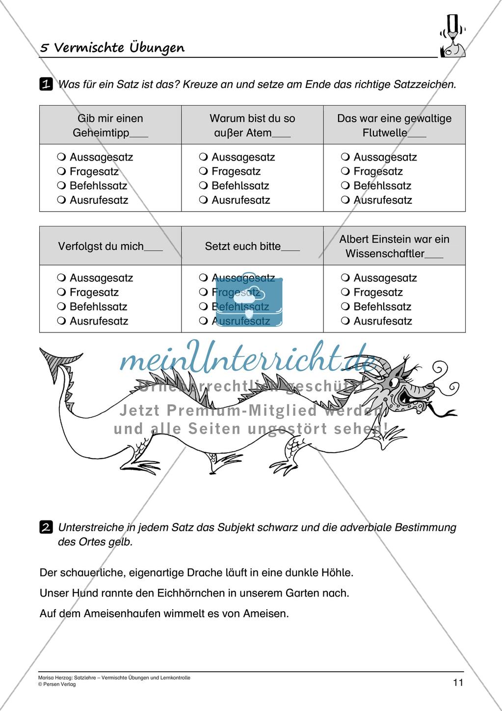 Satzlehre: Vermischte Übungen und Lernkontrolle Preview 13