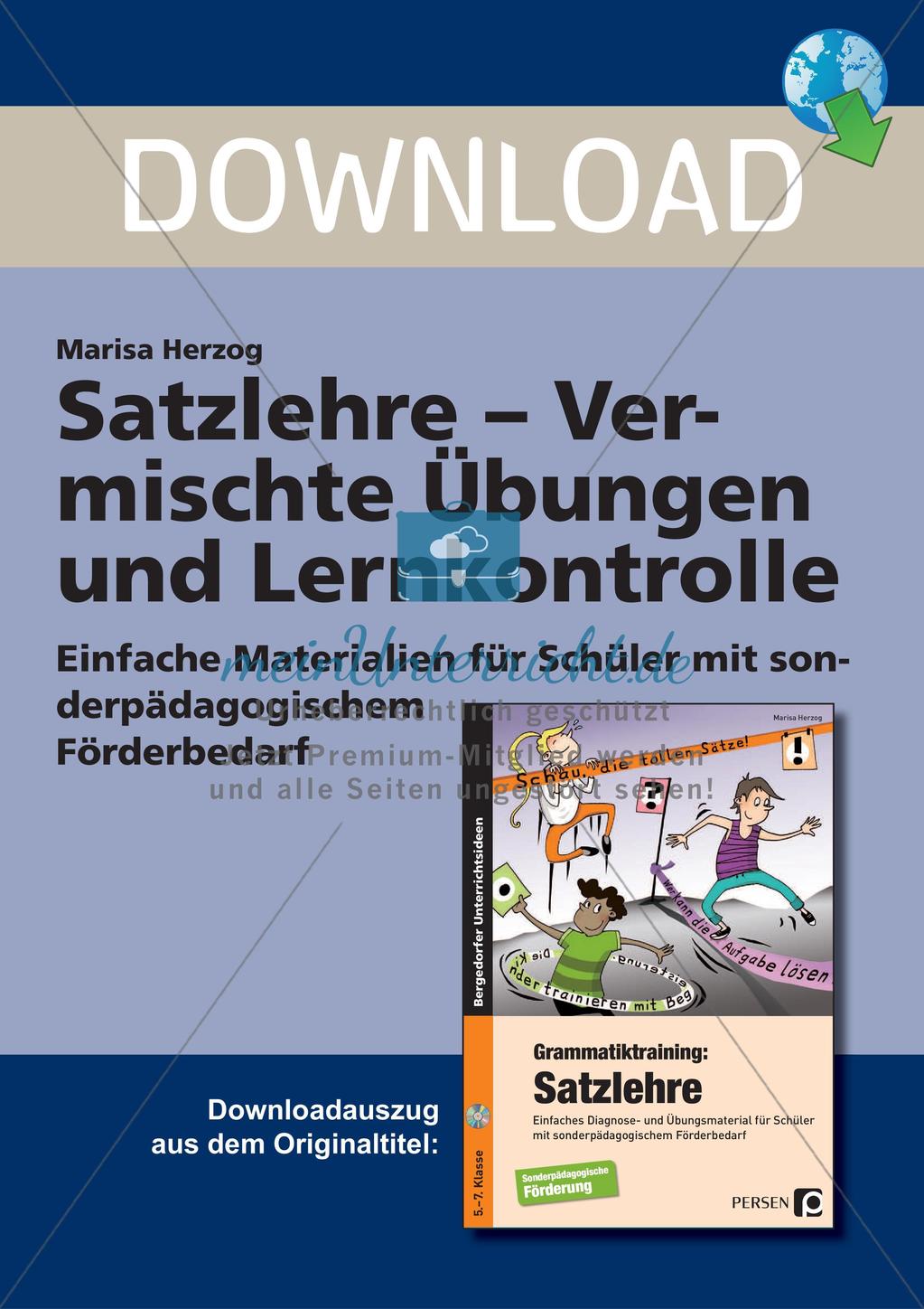 Satzlehre: Vermischte Übungen und Lernkontrolle Preview 1