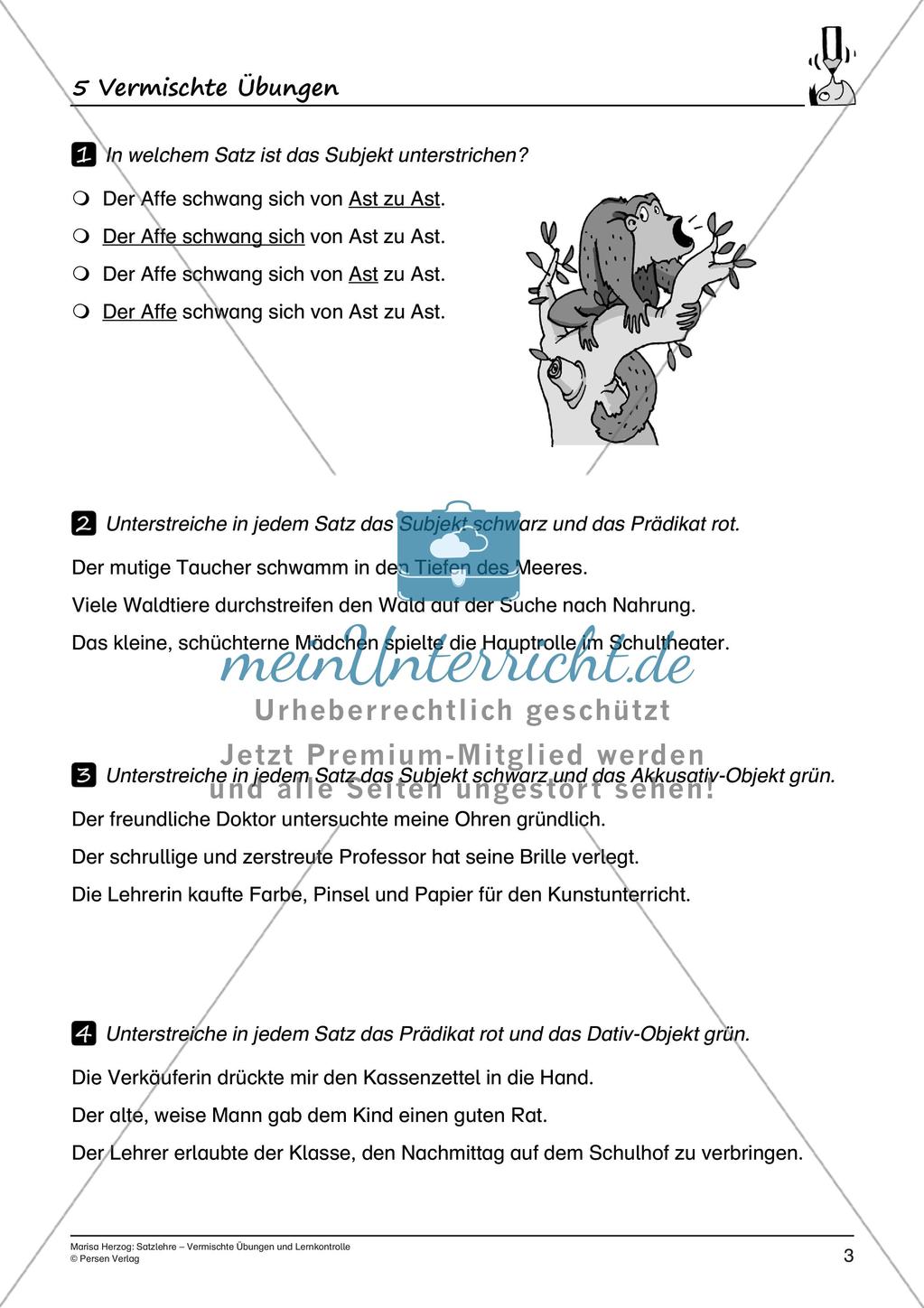 Satzlehre: Vermischte Übungen und Lernkontrolle Preview 5