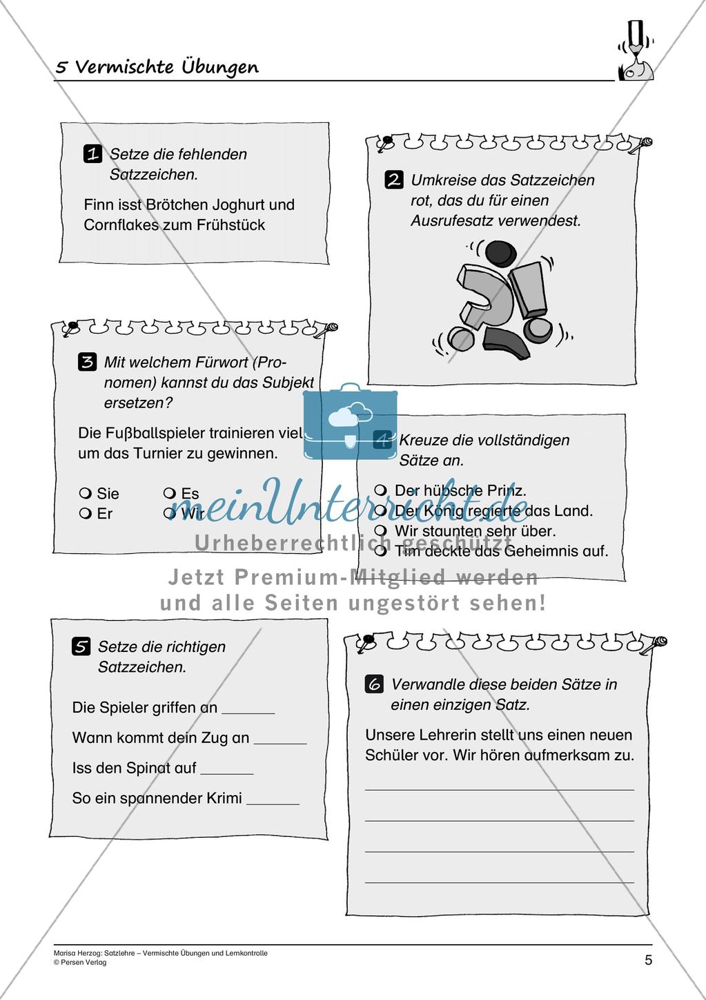 Satzlehre: Vermischte Übungen und Lernkontrolle Preview 7