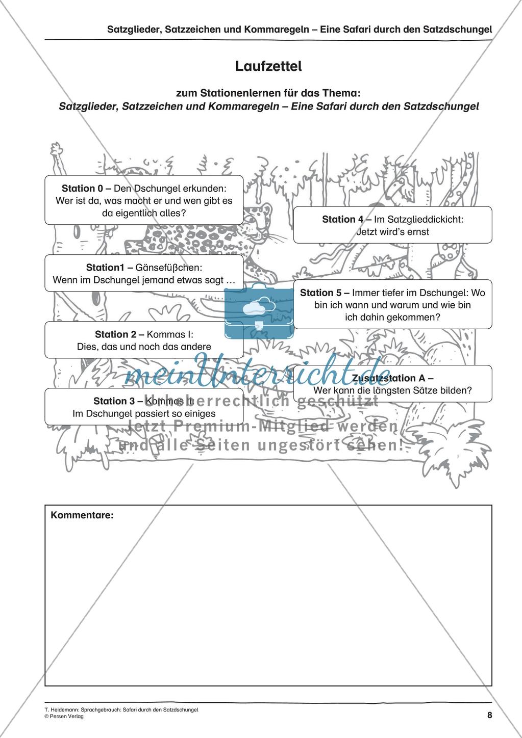 Grammatik und Zeichensetzung im Thema Dschungel Preview 10