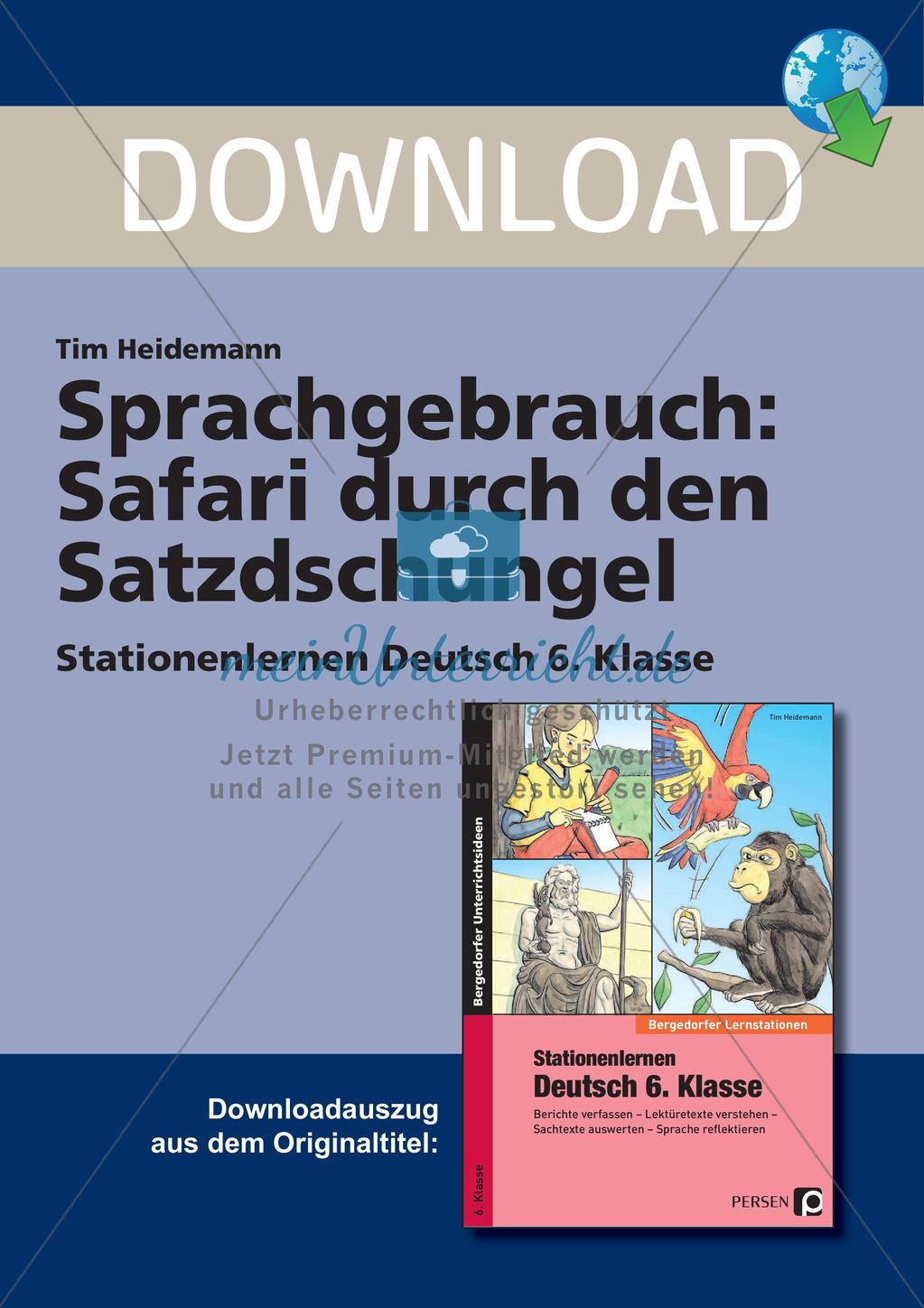 Grammatik und Zeichensetzung im Thema Dschungel Preview 1