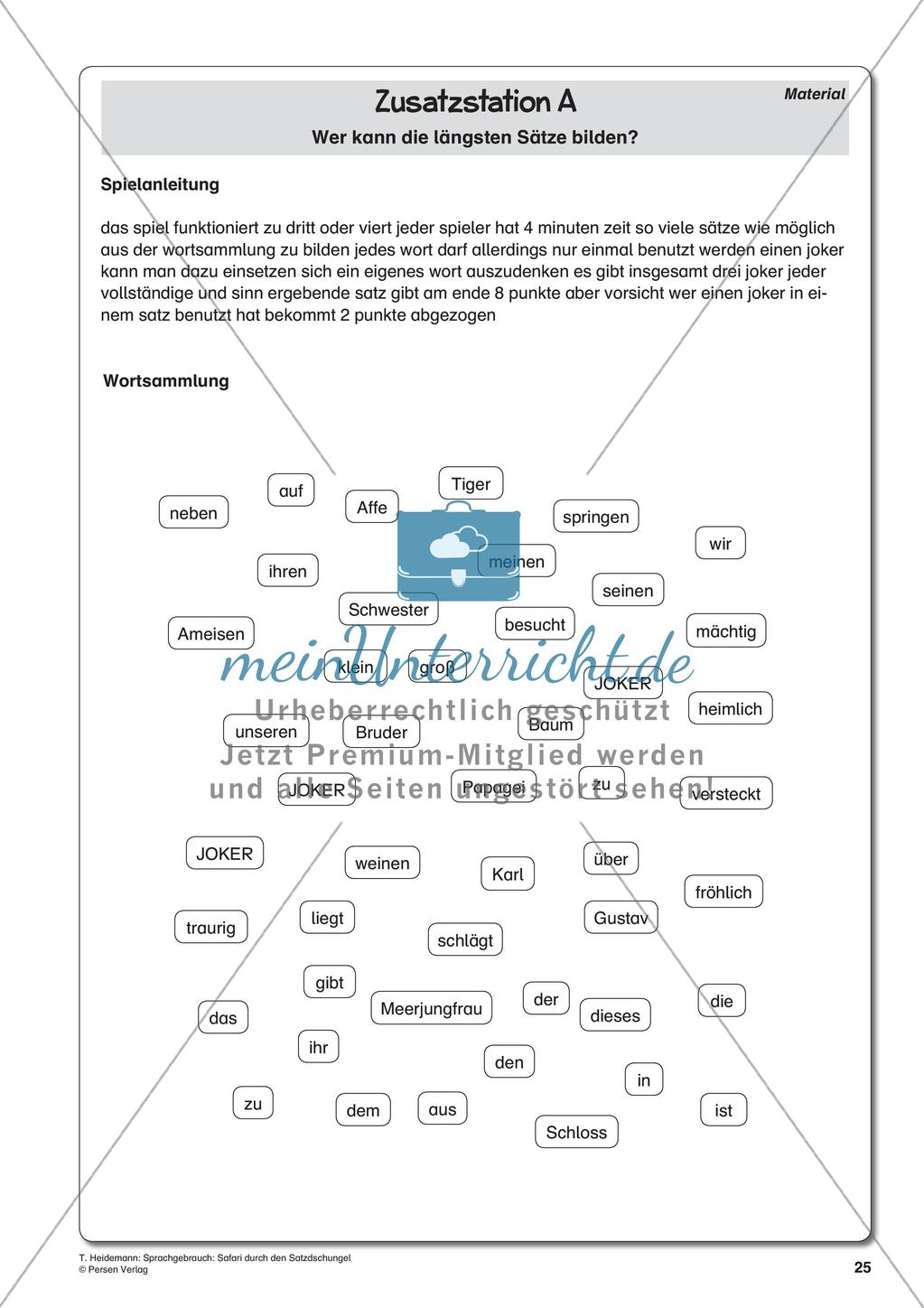 Grammatik und Zeichensetzung im Thema Dschungel Preview 27