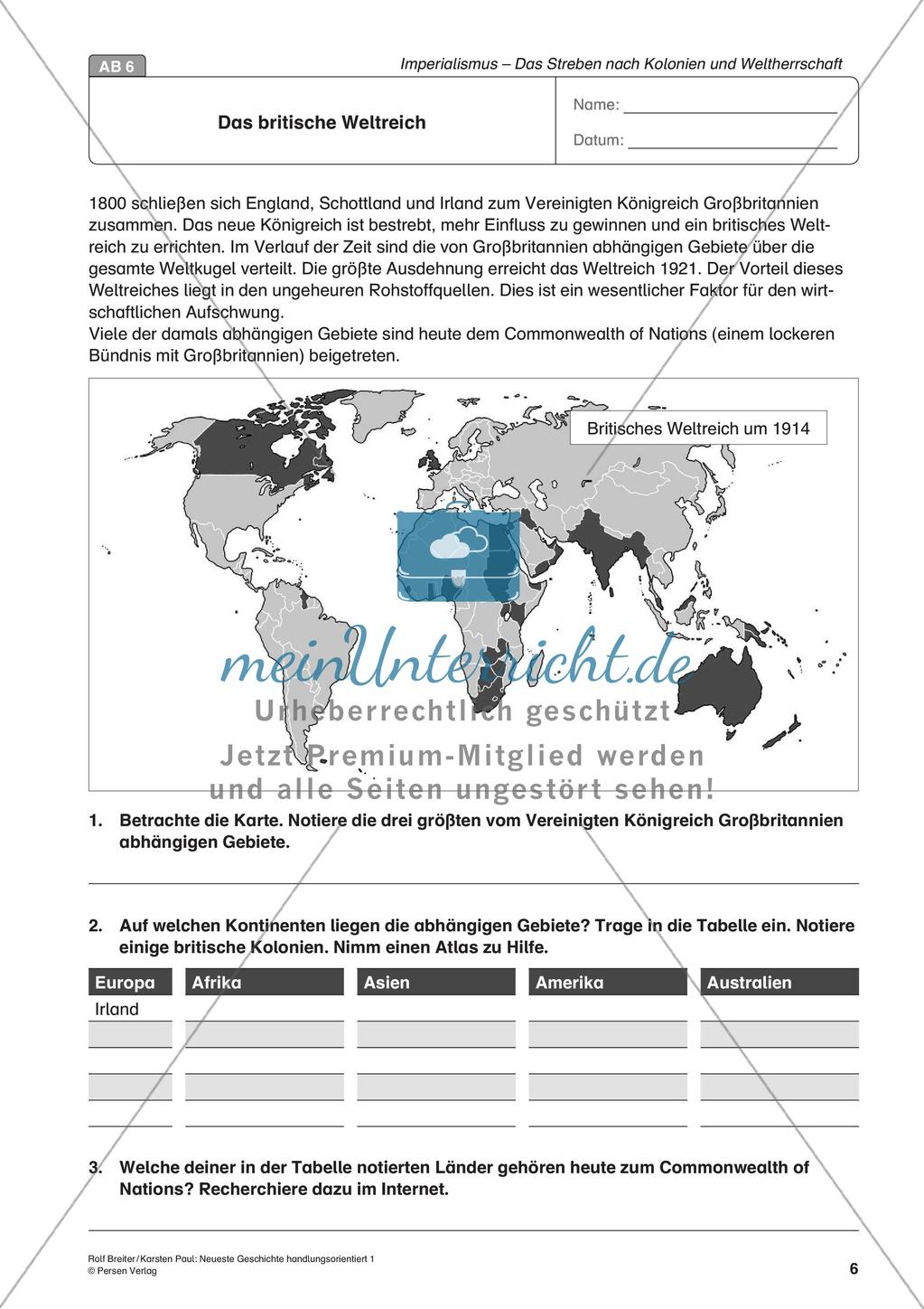 Imperialismus: Streben nach Kolonien und Weltherrschaft Preview 8
