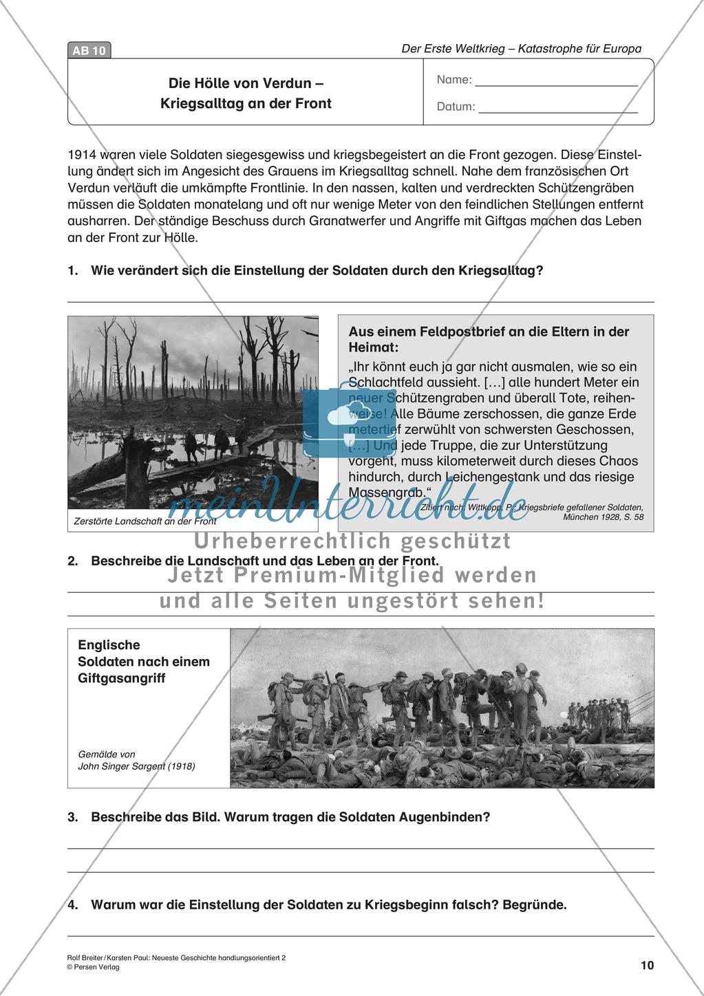 Der Erste Weltkrieg: Verlauf und Konsequenzen für Europa Preview 12