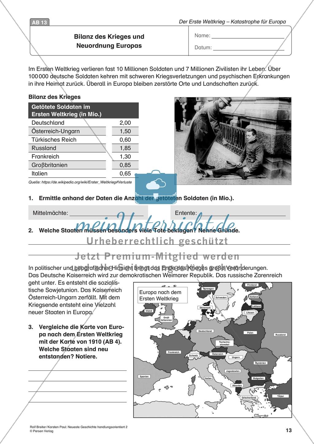 Der Erste Weltkrieg: Verlauf und Konsequenzen für Europa Preview 15