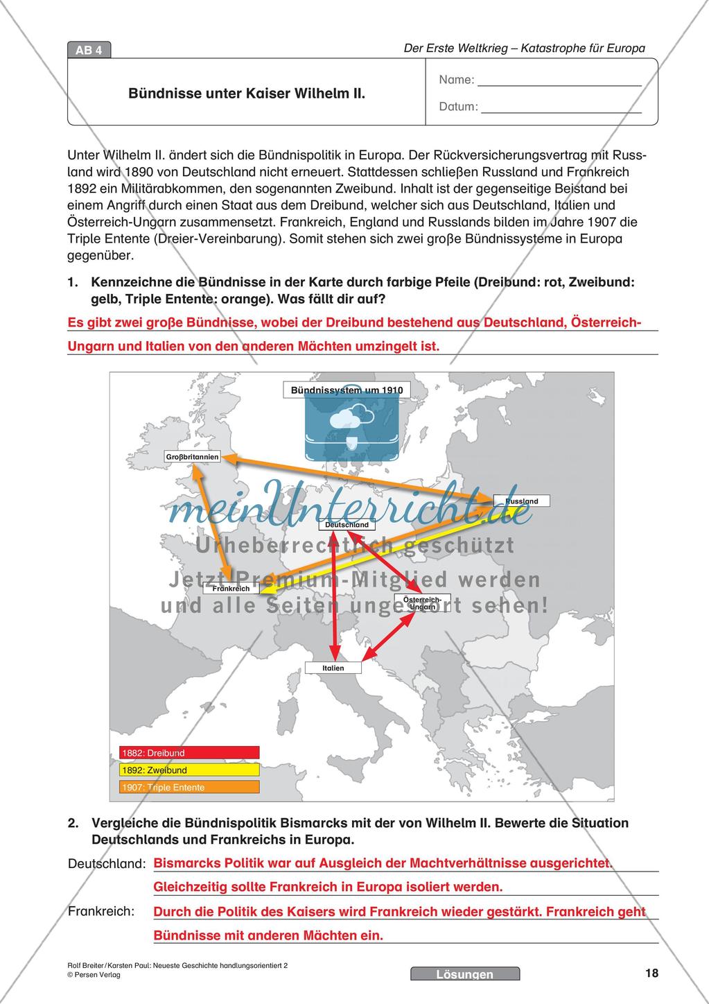 Der Erste Weltkrieg: Verlauf und Konsequenzen für Europa Preview 20