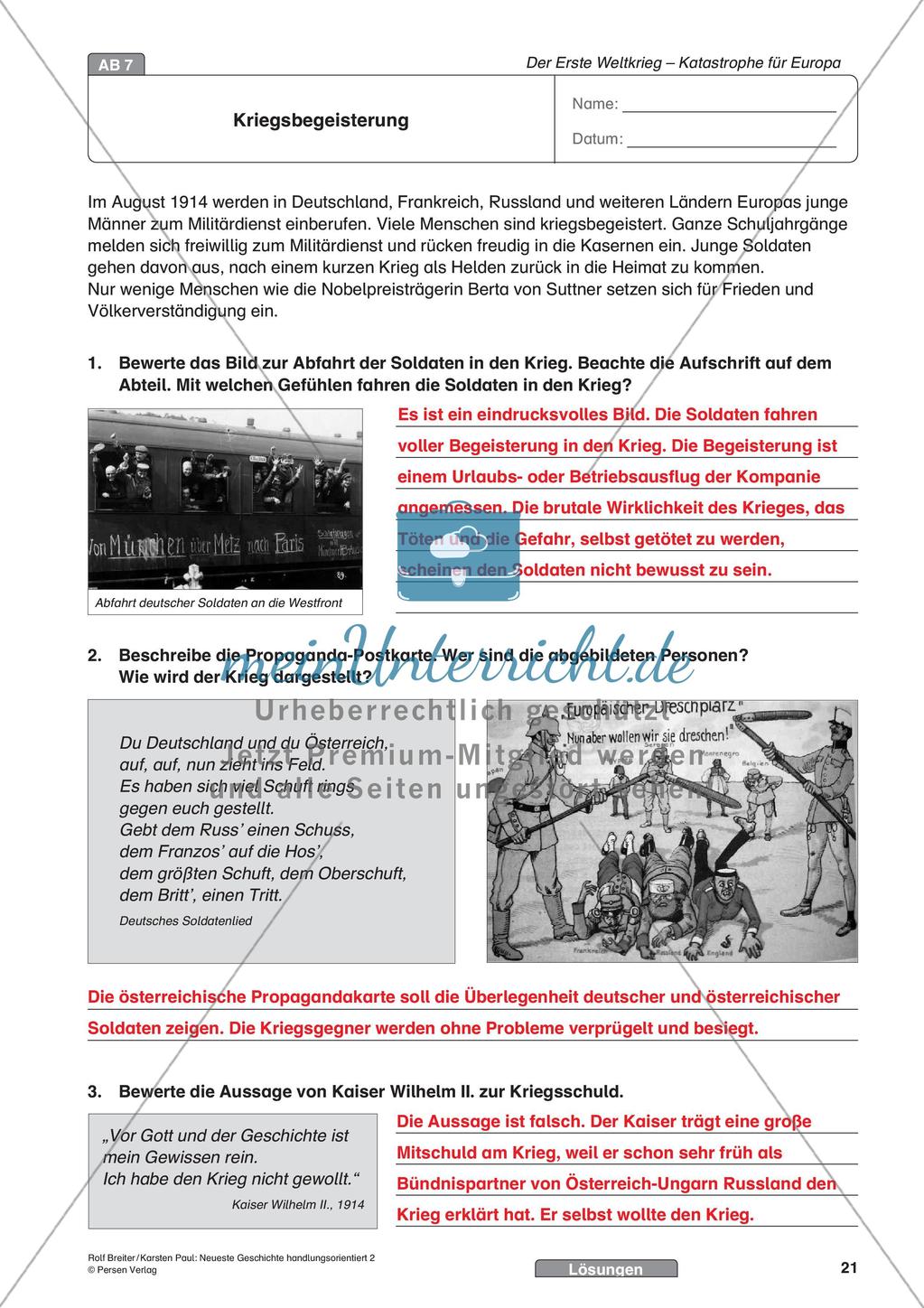 Der Erste Weltkrieg: Verlauf und Konsequenzen für Europa Preview 23