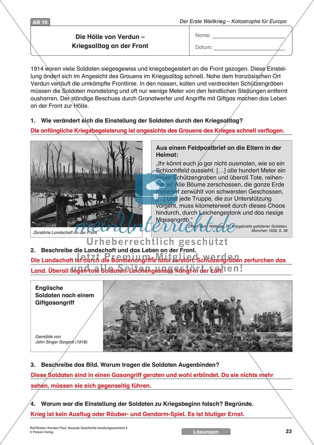 Der Erste Weltkrieg: Verlauf und Konsequenzen für Europa Preview 25