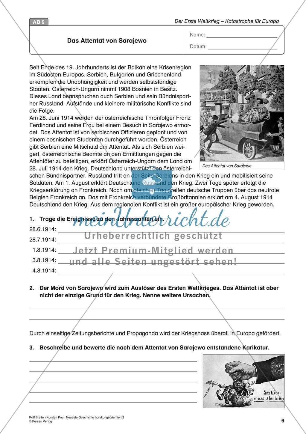 Der Erste Weltkrieg: Verlauf und Konsequenzen für Europa Preview 8