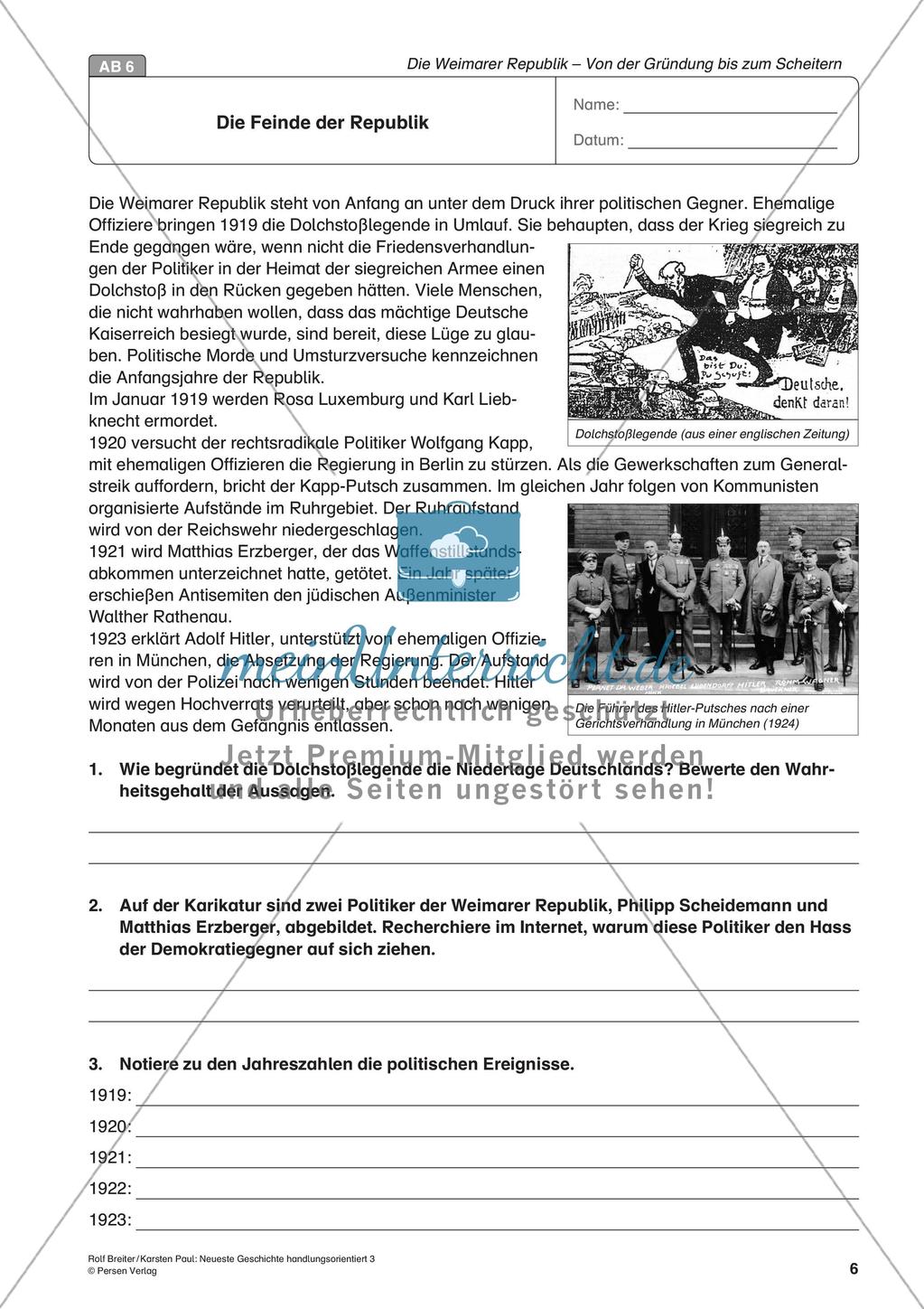 Die Weimarer Republik: Von der Gründung bis zum Scheitern Preview 8