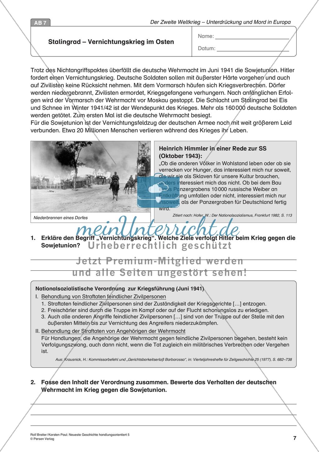 Der Zweite Weltkrieg: Unterdrückung und Mord in Europa Preview 9
