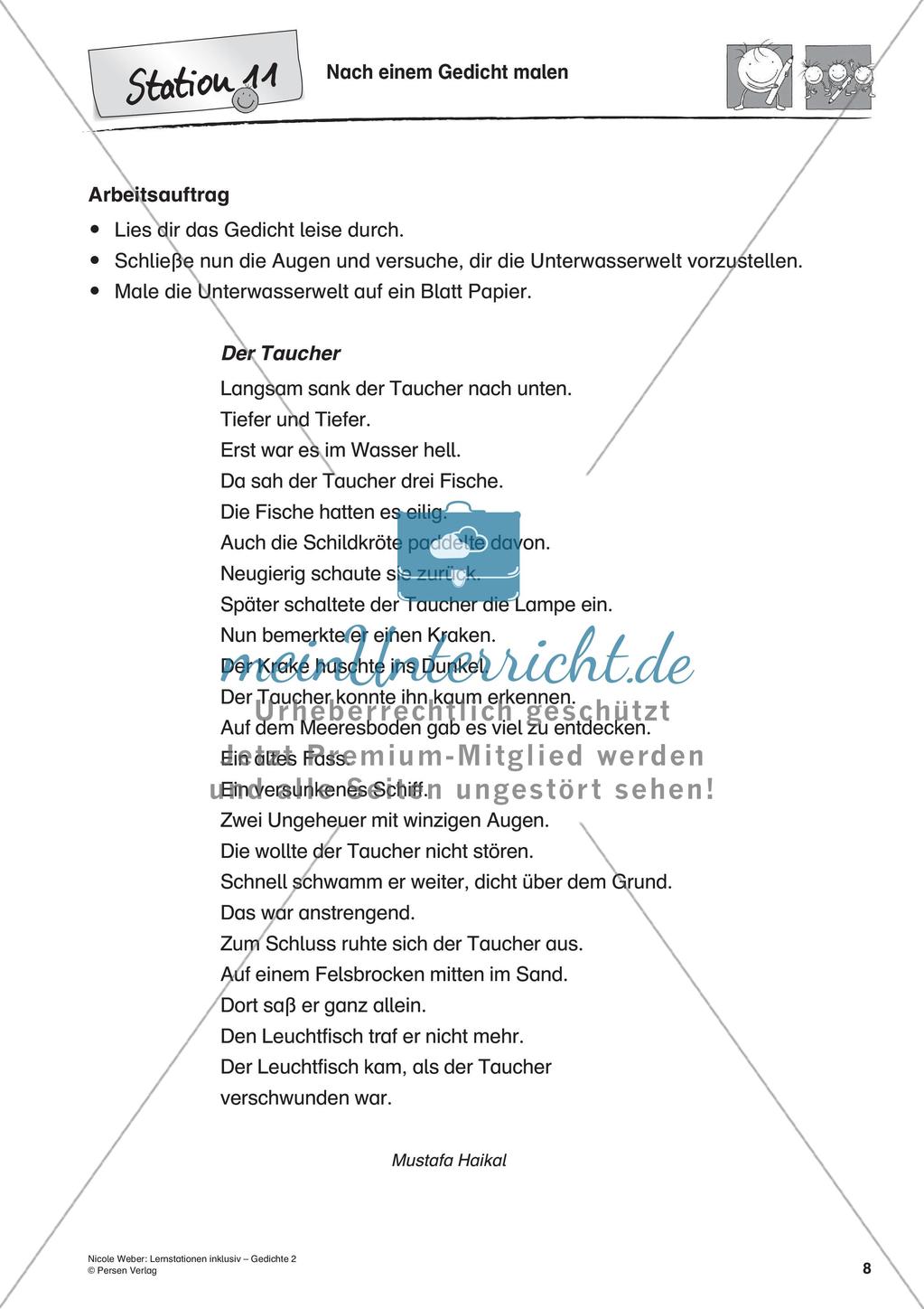 Lernstationen inklusiv: Verstehen von Gedichten Preview 10