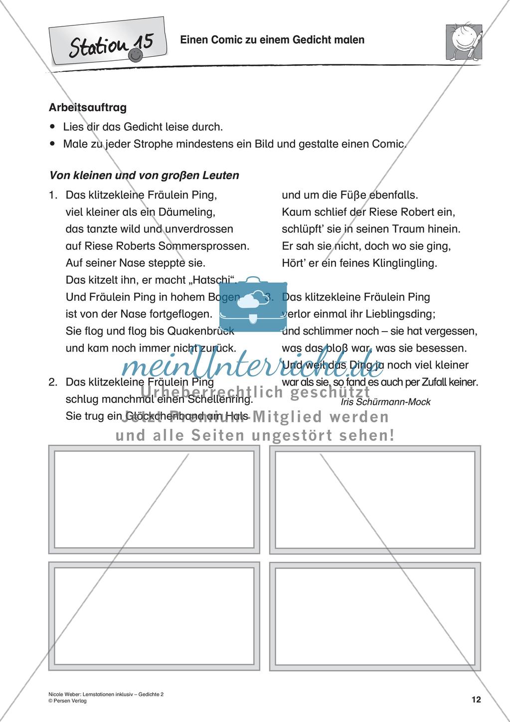Lernstationen inklusiv: Verstehen von Gedichten Preview 14