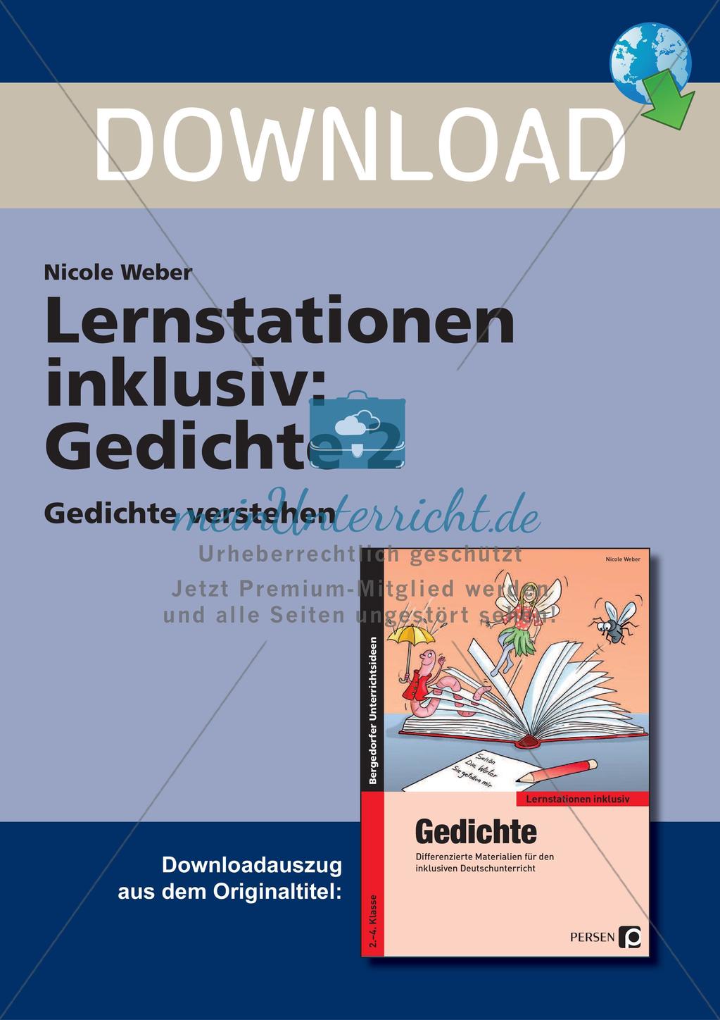 Lernstationen inklusiv: Verstehen von Gedichten Preview 1