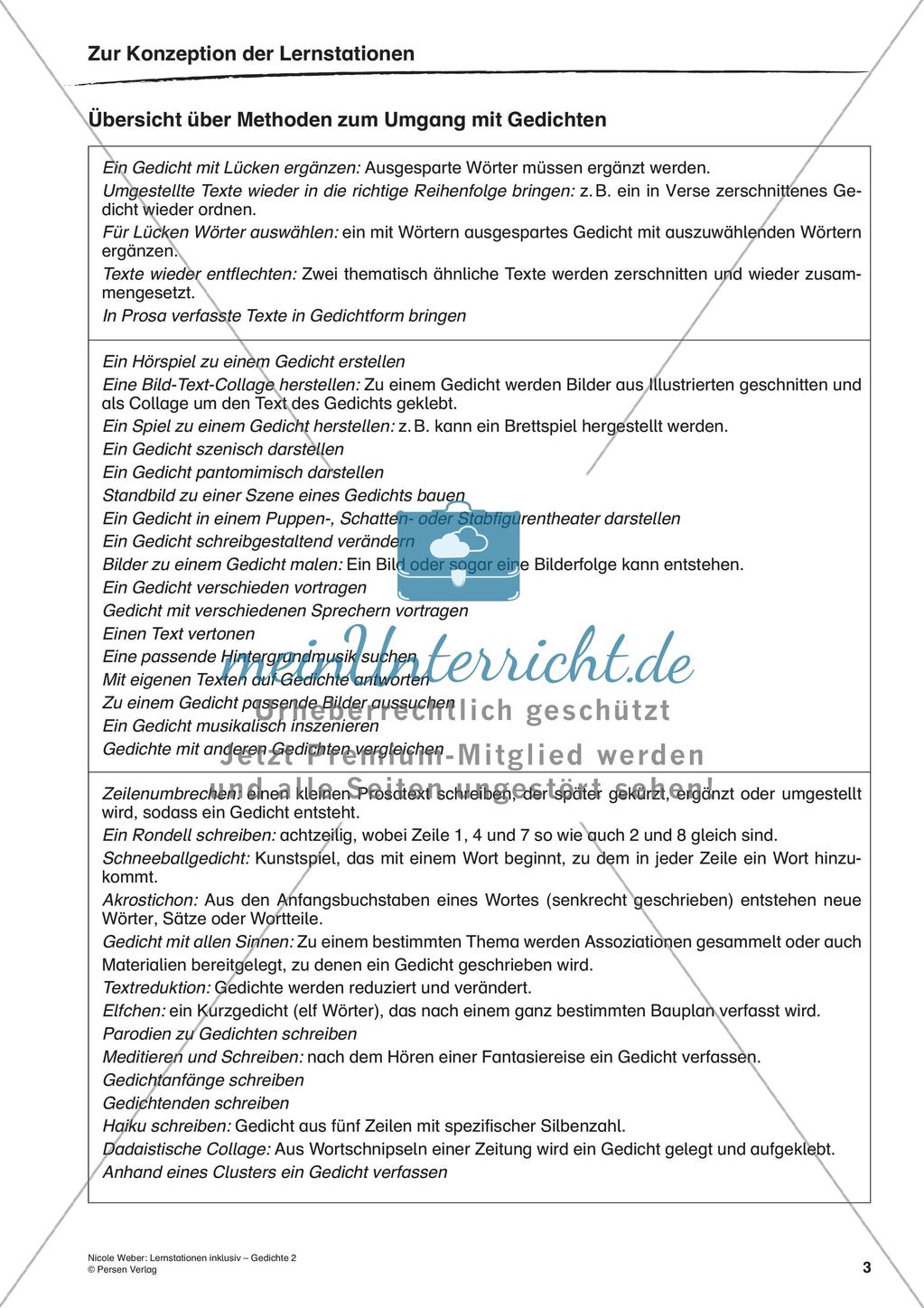 Lernstationen inklusiv: Verstehen von Gedichten Preview 5