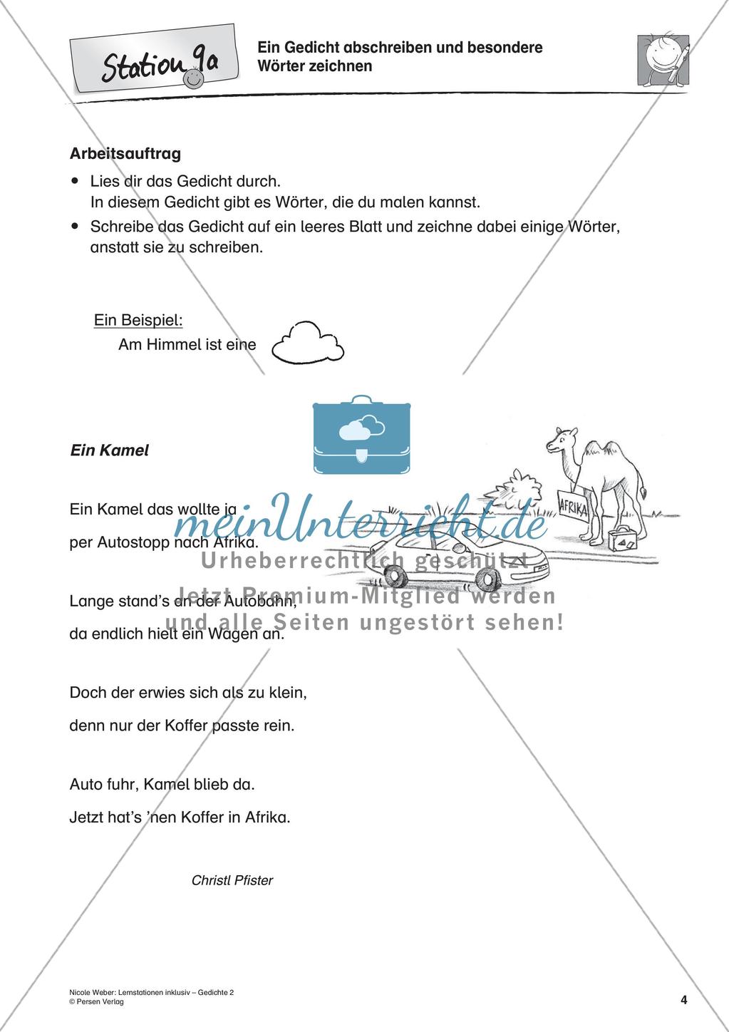 Lernstationen inklusiv: Verstehen von Gedichten Preview 6