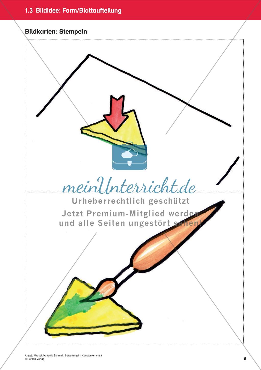 Bewertung im Kunstunterricht : Blattaufteilung Preview 11