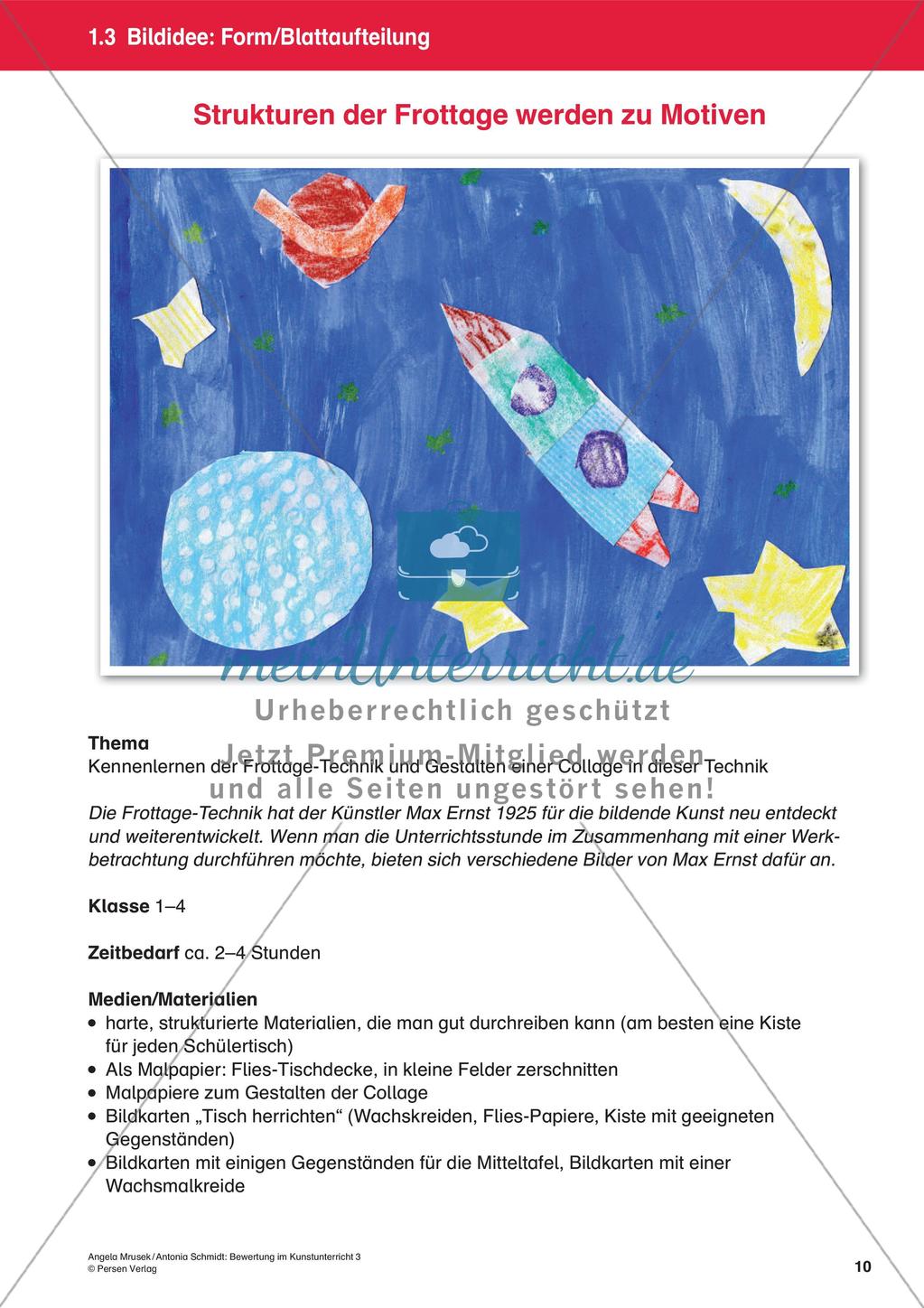 Bewertung im Kunstunterricht : Blattaufteilung Preview 12