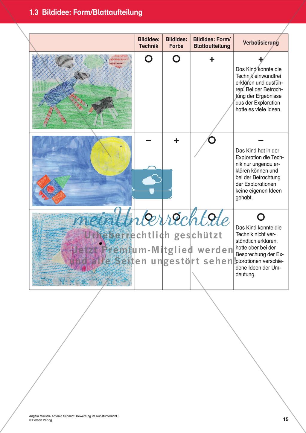 Bewertung im Kunstunterricht : Blattaufteilung Preview 17