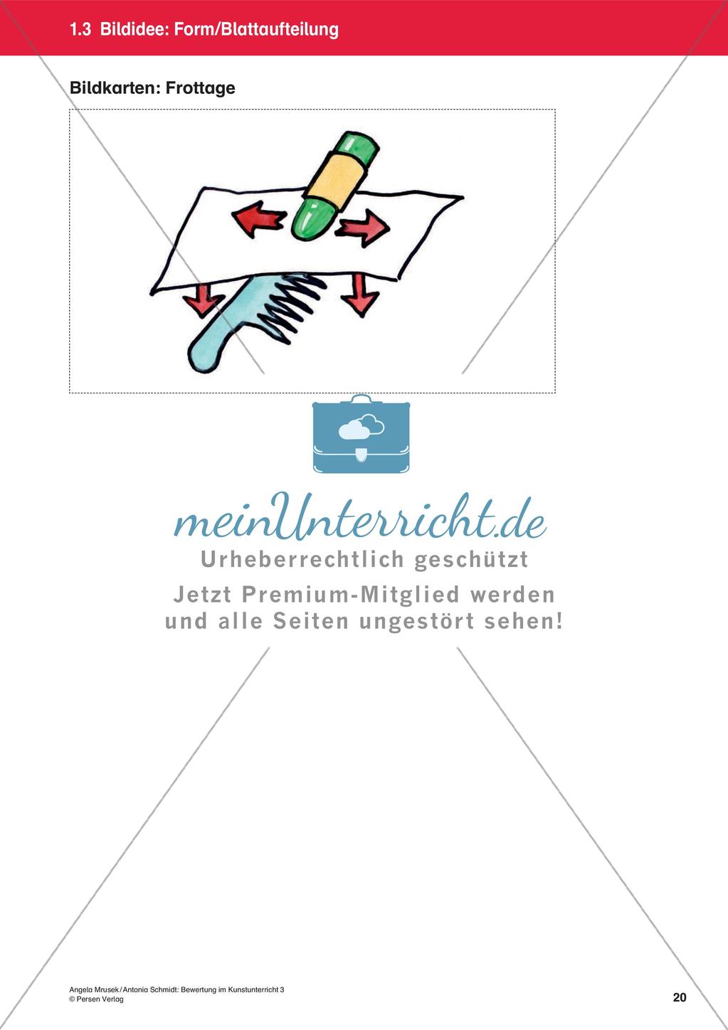 Bewertung im Kunstunterricht : Blattaufteilung Preview 22