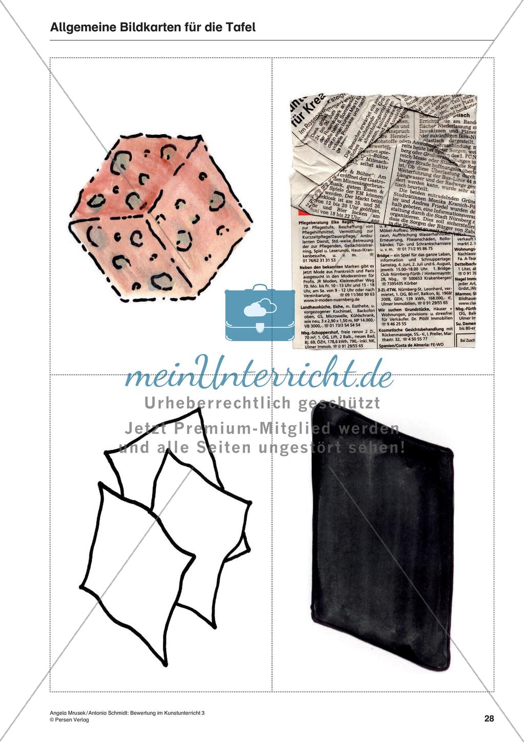 Bewertung im Kunstunterricht : Blattaufteilung Preview 30
