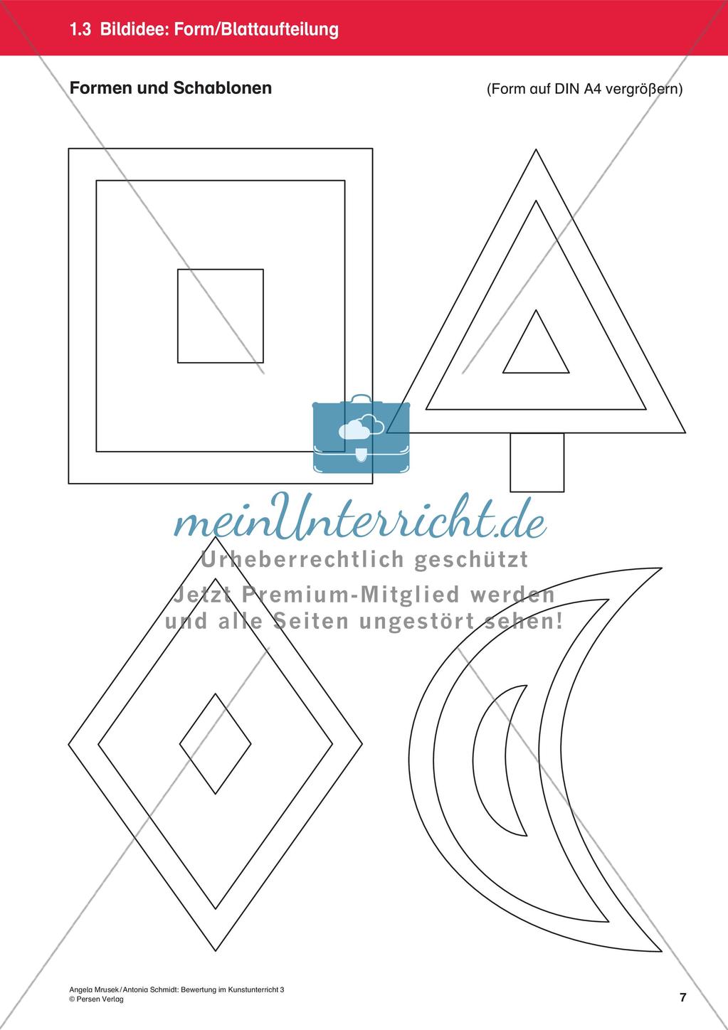 Bewertung im Kunstunterricht : Blattaufteilung Preview 9