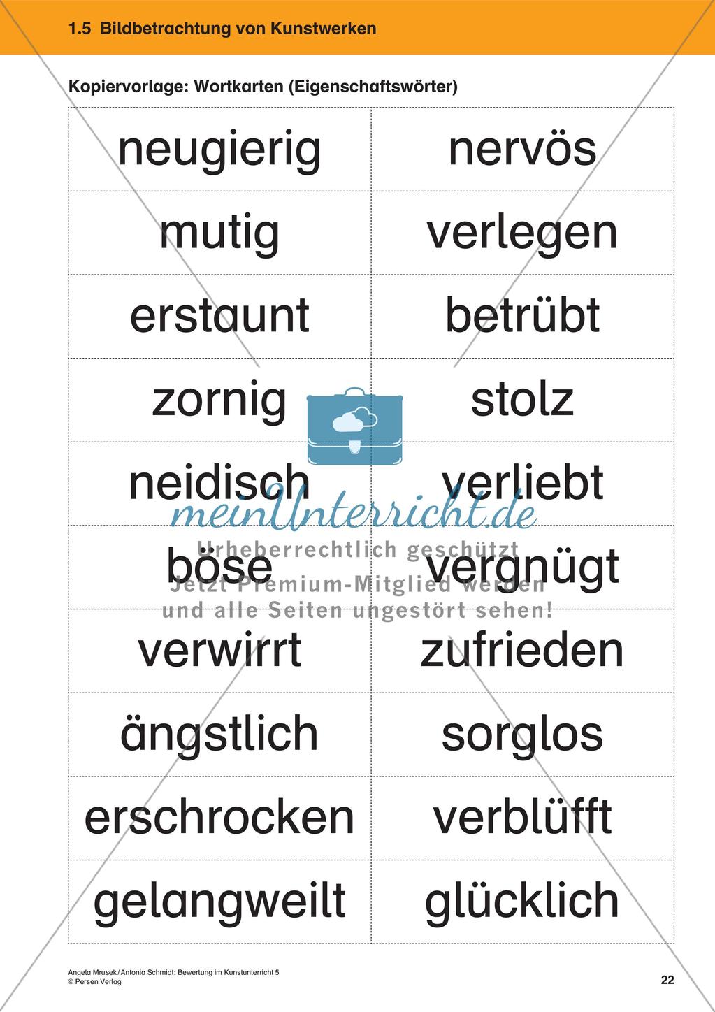 Bewertung im Kunstunterricht: Bildbetrachtung von Kunstwerken Preview 24