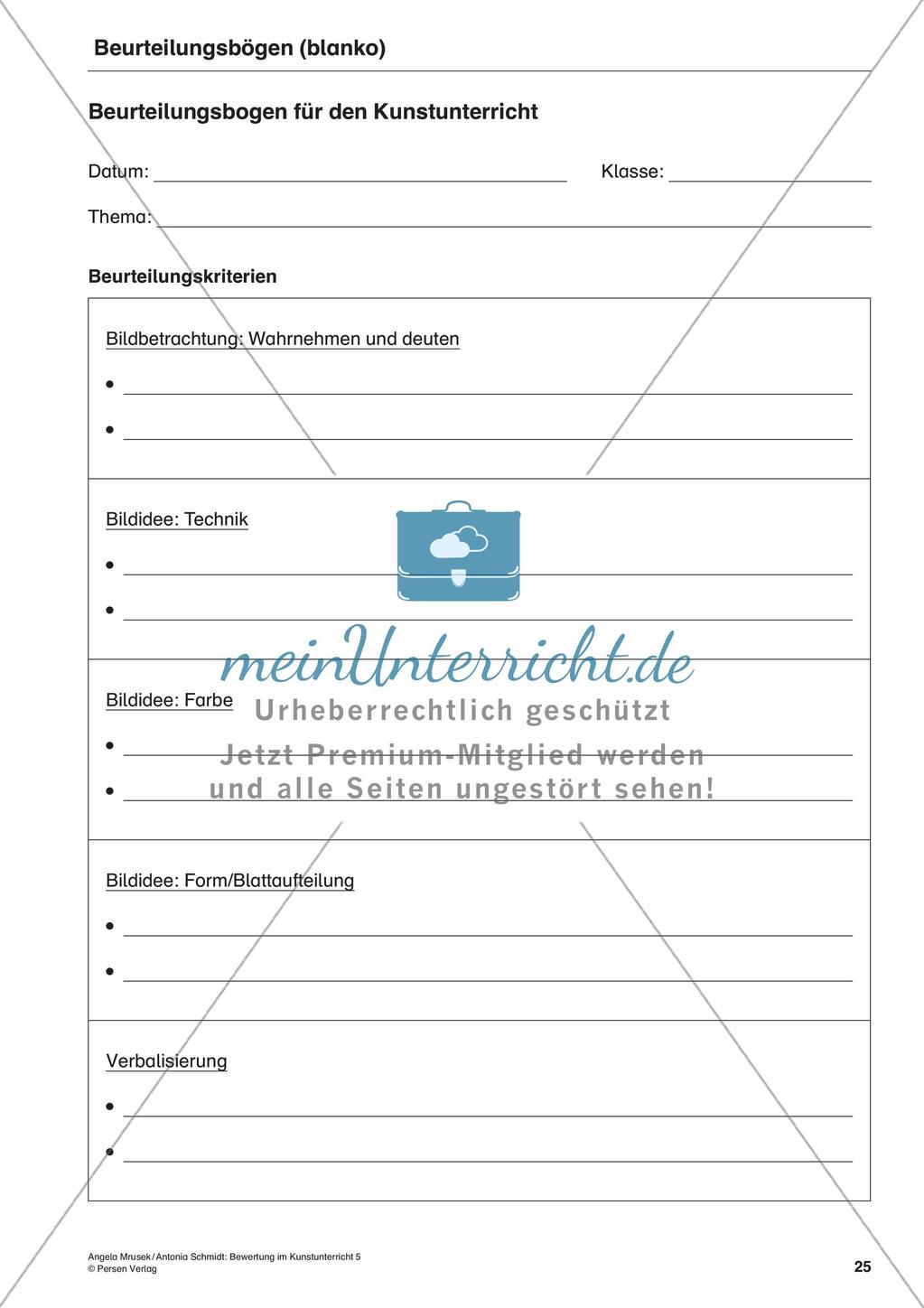 Bewertung im Kunstunterricht: Bildbetrachtung von Kunstwerken Preview 27