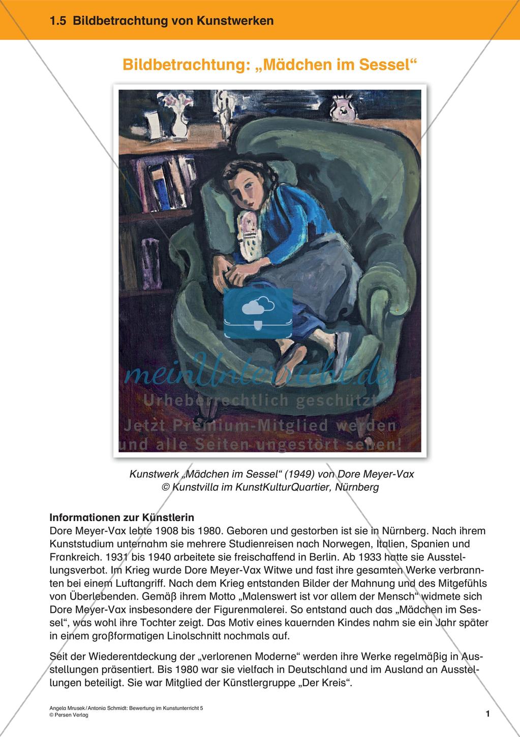 Bewertung im Kunstunterricht: Bildbetrachtung von Kunstwerken Preview 3