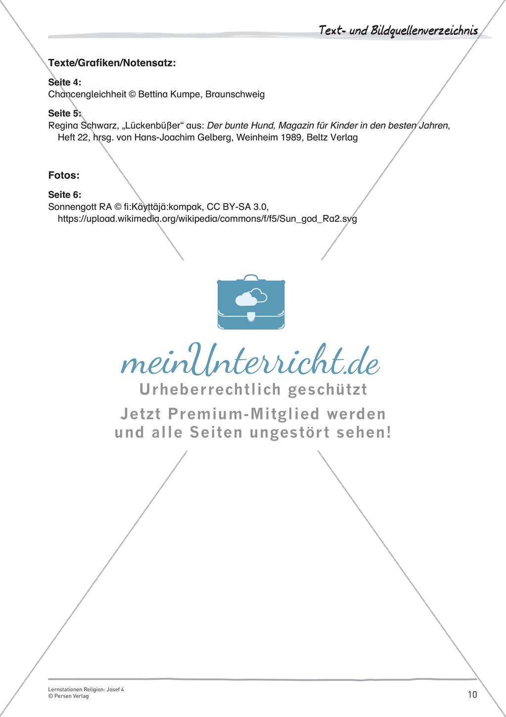 Lernstationen Religion: Josef 4 Preview 12