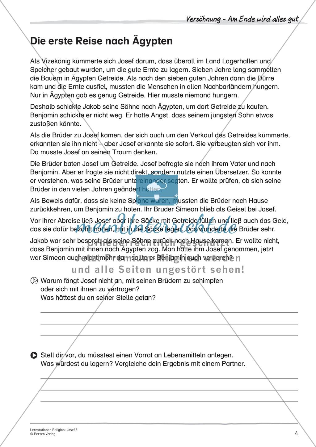 Lernstationen Religion: Josef 5 Preview 6